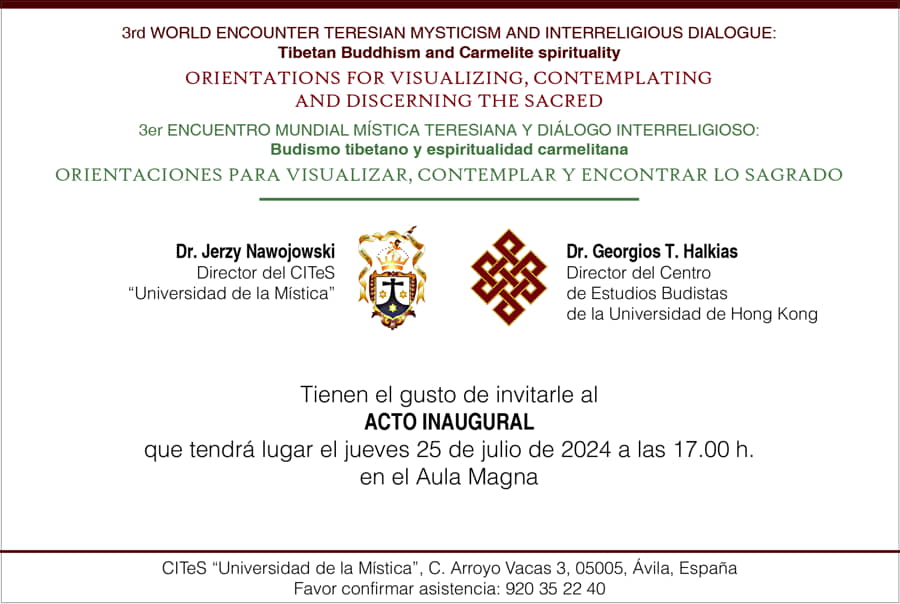 Acto Inaugural - 3er Encuentro Mundial Mística Teresiana y Diálogo Interreligioso.